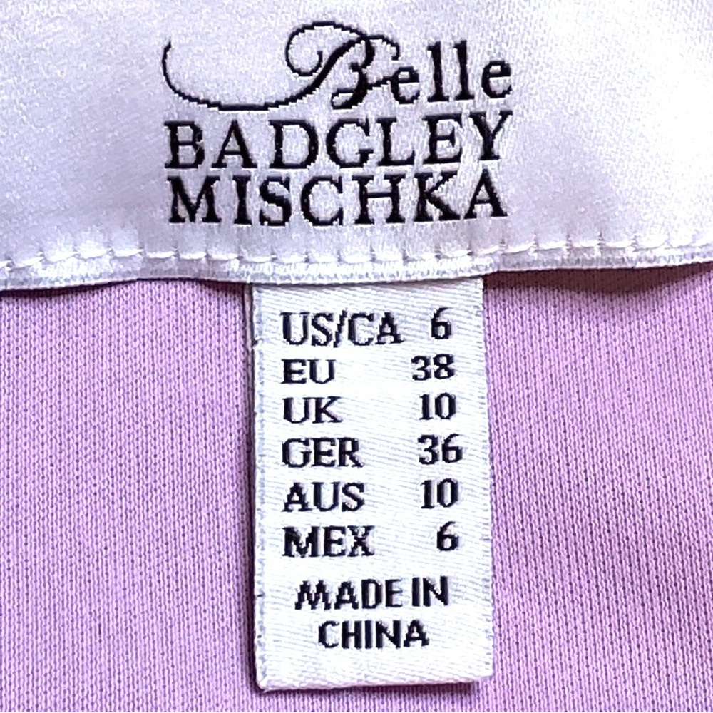 Belle Badgley Mischka Nova Lilac Flutter Cocktail Dress Women’s Size 6 - Picture 12 of 15